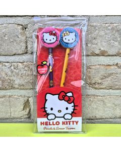 Set de 2 Crayons avec Gomme Hello Kitty